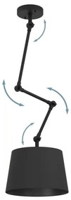 Eglo 390112 - Csillár rúdon PISTUNIO 1xE27/40W/230V fekete