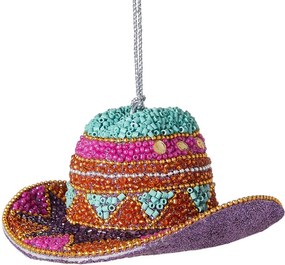 HANG ON gyöngyös karácsonyfadísz , cowboy kalap