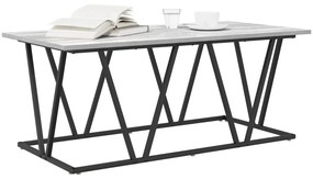 Szürke Sonoma Dohányzóasztal 100x50x40 cm Szerelt Fából és Fém Kerettel