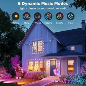 Govee - 4 darabos RGBICWW LED reflektor szett, dimmelhető, LED/24W/230V, IP66, matt, Wi-Fi