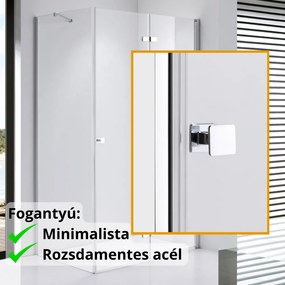 Stuxi Verona 120x100 aszimmetrikus csuklóajtós zuhanykabin 6 mm vízlepergető biztonsági üveggel, króm