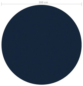 Fekete és kék napelemes lebegő PE medencefólia 300 cm