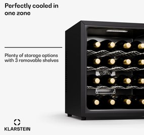 Klarstein Silent Vino 16 Uno, Borhűtő, 1 zóna / 16 palack