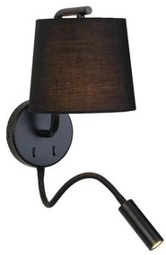 Zambelis H57 - LED flexibilis lámpa LED/3W + 1xE27/40W/230V fekete