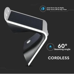 LED Napelemes érzékelős fali lámpa LED/3W/3,7V 3000/4000K IP65 fehér