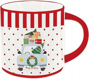 Téli bögre 330ml Karácsonyi autó Mikulás Sindy Florina