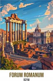 Poszter 67,5x95cm Forum Romanum