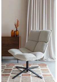 Krémszínű forgó buklé fotel Bros – White Label