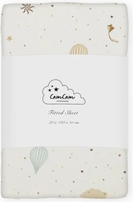 Elefántcsont színű gumis bio pamut gyerek lepedő babaágyhoz 70x140 cm Dreamland – Cam Cam Copenhagen