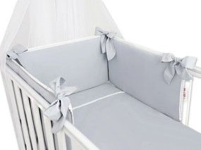 Baby Nellys Fényűző 3-dílná készlet Mantinel ágyneművel Royal Baby - szürke 120x90