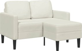 vidaXL krémszínű bársony 2 üléses kanapé L-alakú kanapéval 125 cm
