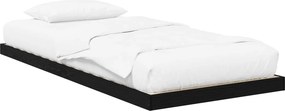 vidaXL Földi ágykeret Fekete tölgy 75 x 190 cm Faanyag
