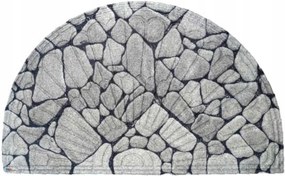 Lábtörlő anyaga gumi félkör alakú kő 75x45 cm szürke