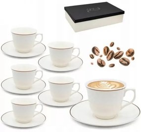 Porcelán kávéscsésze aljjal 200 ml - 6 személyes készlet díszdobozban