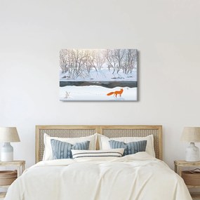 Kép - róka a téli tájban (90x60 cm)