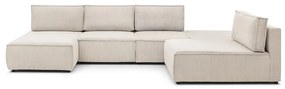 Krémszínű kordbársony sarokkanapé (variálható) Nihad modular – Bobochic Paris
