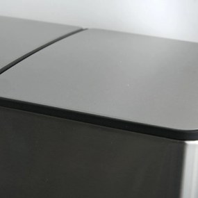 Matt ezüstszínű acél szelektív pedálos szemetes 2x20 l Aliya – Spirella