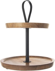 Patera 2 Emeletes Fából Készült sütemény keksz gyümölcs snack