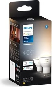 4 darabos Philips Hue WHITE AMB. dimmelhető LED GU10 izzó, 4,2 W, 230 V, 2200–6500 K