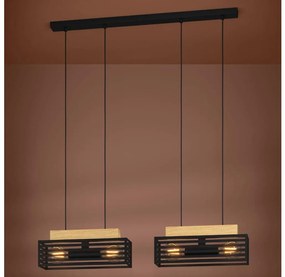 Eglo 390164 - Csillár zsinóron CIDRAZ 4xE27/40W/230V fekete/barna