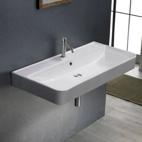 CeraStyle HERA - PULTRA ültethető - Top Counter - porcelán mosdó - MATT FEHÉR - 80 x 48 cm