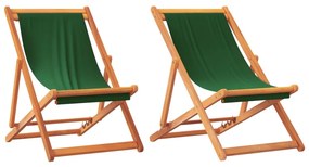 2 db összecsukható zöld szövet strandszék