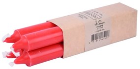 ED 4 db-os piros hosszú gyertya szett, égési idő 7 óra - Ego Dekor