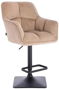 HR550KW Latte modern velúr szék fekete lábbal