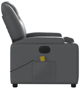 szürke műbőr elektromos dönthető masszázsfotel