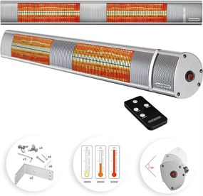 Deuba Sugárzó fűtőtest 3000 W - ezüst