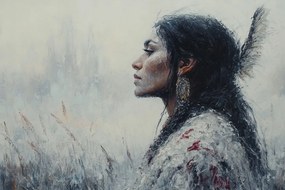 Vászonkép Canvas Portré Profil Nő Indián Etno Tribal 60x40