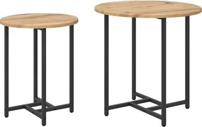 vidaXL Kisasztal készlet 2 pcs Artisan tölgy és fekete
