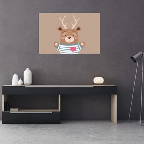 Kép - Szarvas csíkos ingben (90x60 cm)