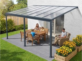 alumínium pergola LANITPLAST WALL 53 antracit + clear PC LG2129