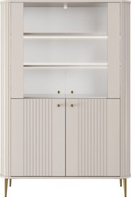 Vesper négyajtós vitrin 103 cm - kasmír / arany lábak