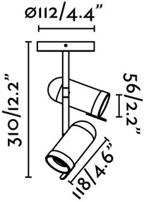 Faro 43534 - Spotlámpa ORLEANS 2xGU10/8W/230V ezüst/fekete
