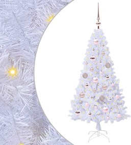 vidaXL Mű karácsonyfa 150 LED-del állvánnyal Fehér 120 cm PVC és Acél