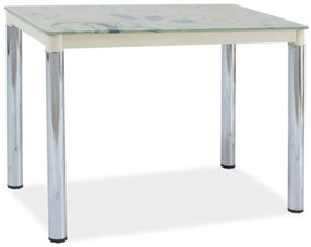Étkezőasztal Damar II 100 x 60 cm, krém / ezüst