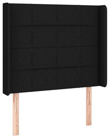fekete szövet LED-es fejtámla 83x16x118/128 cm