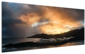 Kép - felhős tengerpart (120x50 cm)