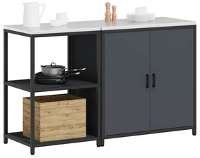 Konyhai Tároló Készlet ajtóval 2 pcs Antracit 150 x 50 x 92 cm