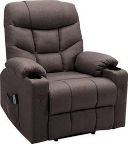 Állítható masszázs fotel, barna, HUDSON