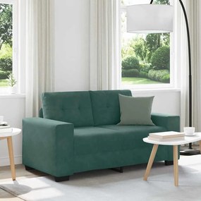 sötétzöld bársony loveseat kanapé 120 cm