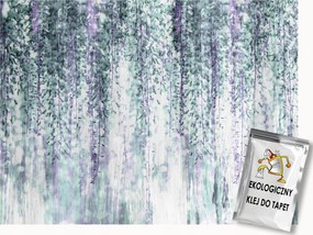 Fotótapéta Flizelina Wisteria Glicinia Lila Mint Pasztell 200x140 ragasztó