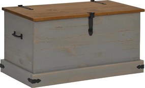 vidaXL szürke tömör fenyőfa HALDEN tárolószekrény 91x48x47 cm
