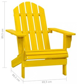 sárga tömör fenyőfa kerti Adirondack szék