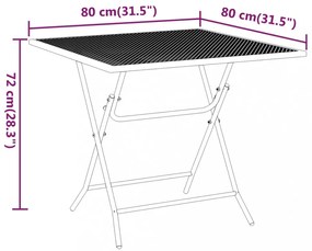 antracitszürke expandált fém hálós kerti asztal 80 x 80 x 72 cm