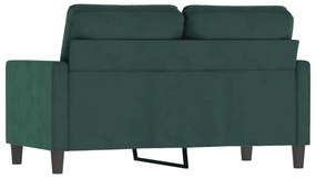 kétszemélyes sötétzöld bársony kanapé 120 cm
