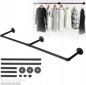 Fali ruhaakasztó fém rúd Loft 120cm