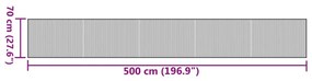 négyszögletű világos természetes bambusz szőnyeg 70 x 500 cm